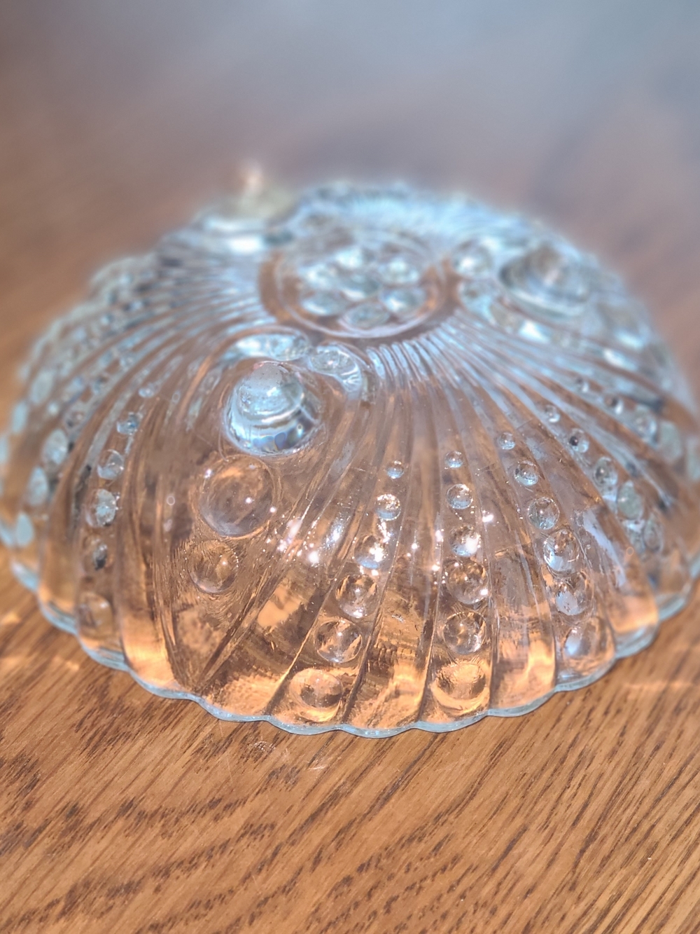 Vintage - Anchor Hocking clear glass footed bowl, often referred to as "Burple," - Picture 7 of 9